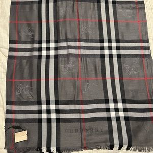 Burberry silk scarf. 28”x60”